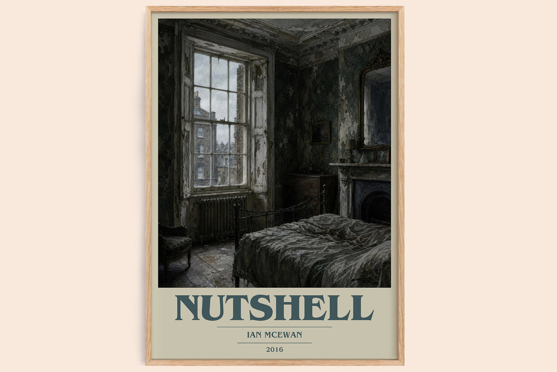 Nutshell book cover book poster by Ian McEwan – framed literary art print
