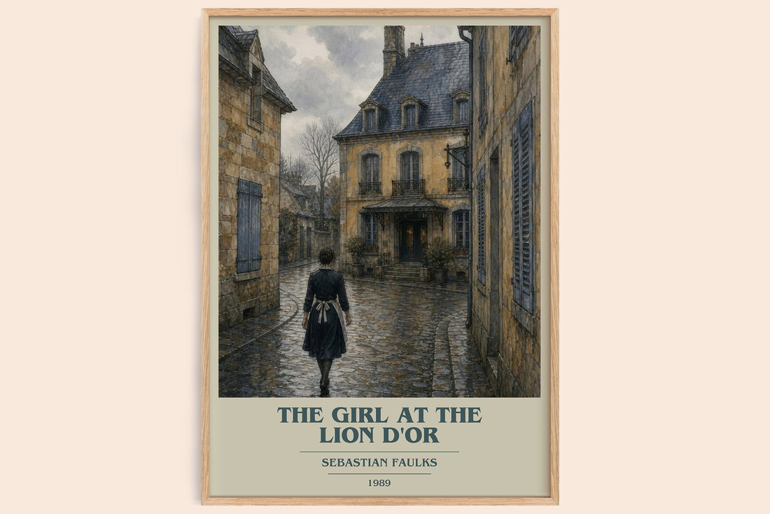 The Girl at the Lion d'Or book cover book poster by Sebastian Faulks – framed literary art print