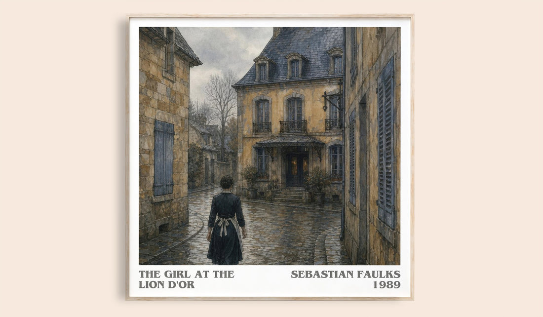 The Girl at the Lion d'Or literary book poster by Sebastian Faulks – framed literary art print