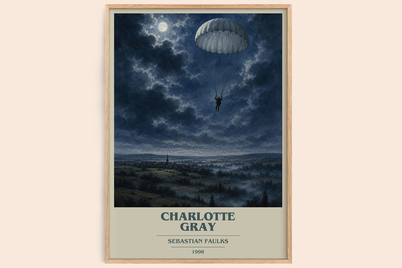 Charlotte Gray book cover book poster by Sebastian Faulks – framed literary art print