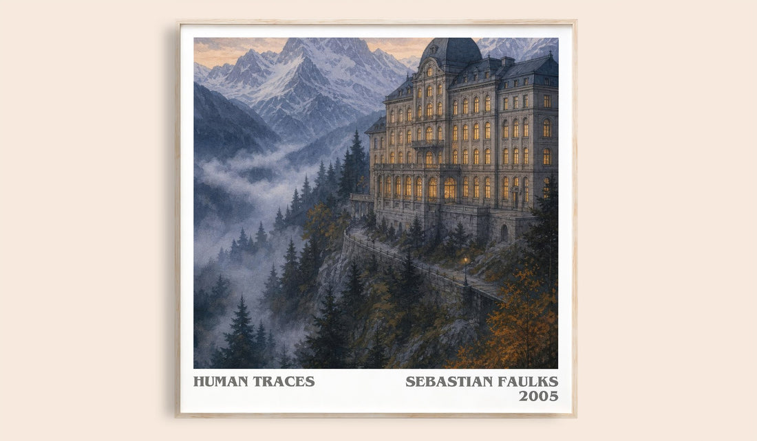 Human Traces literary book poster by Sebastian Faulks – framed literary art print