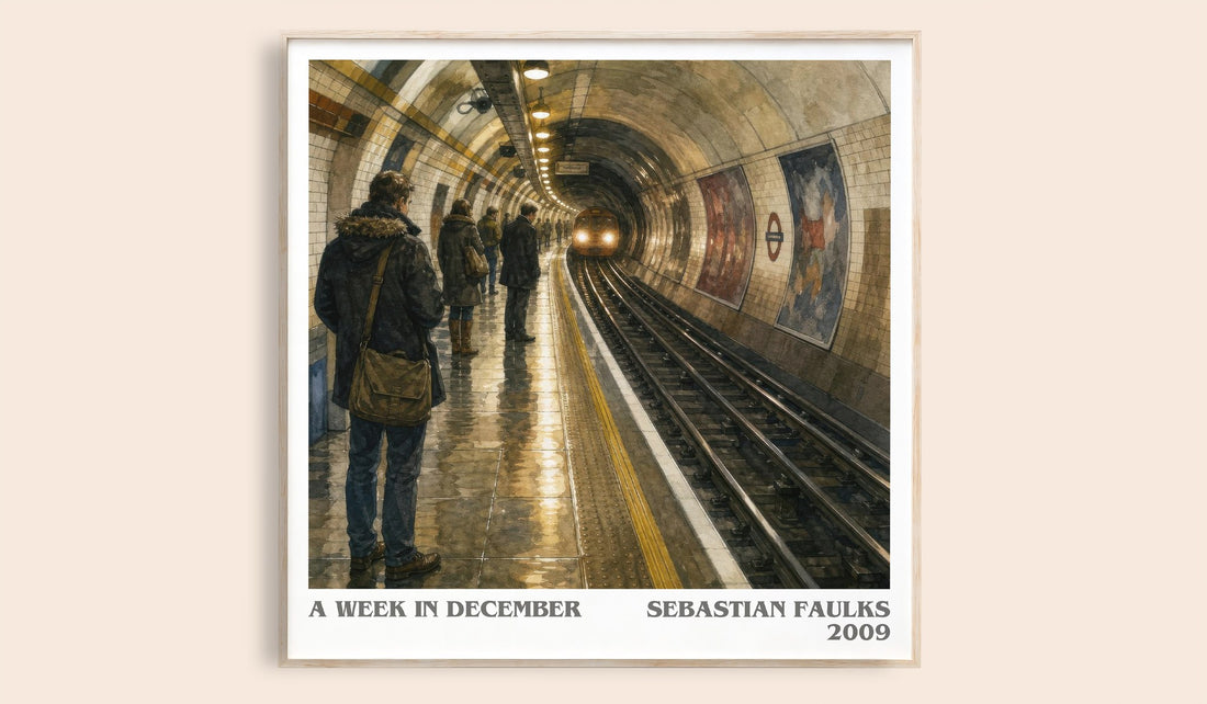 A Week in December literary book poster by Sebastian Faulks – framed literary art print