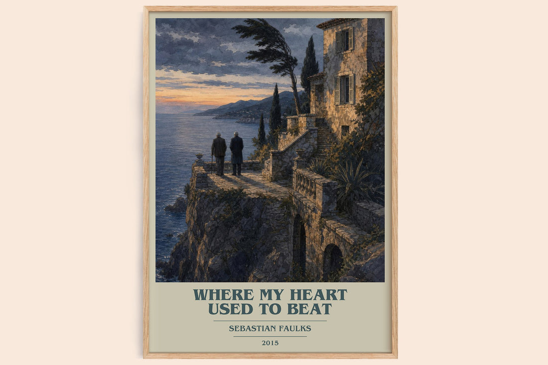 Where My Heart Used to Beat book cover book poster by Sebastian Faulks – framed literary art print