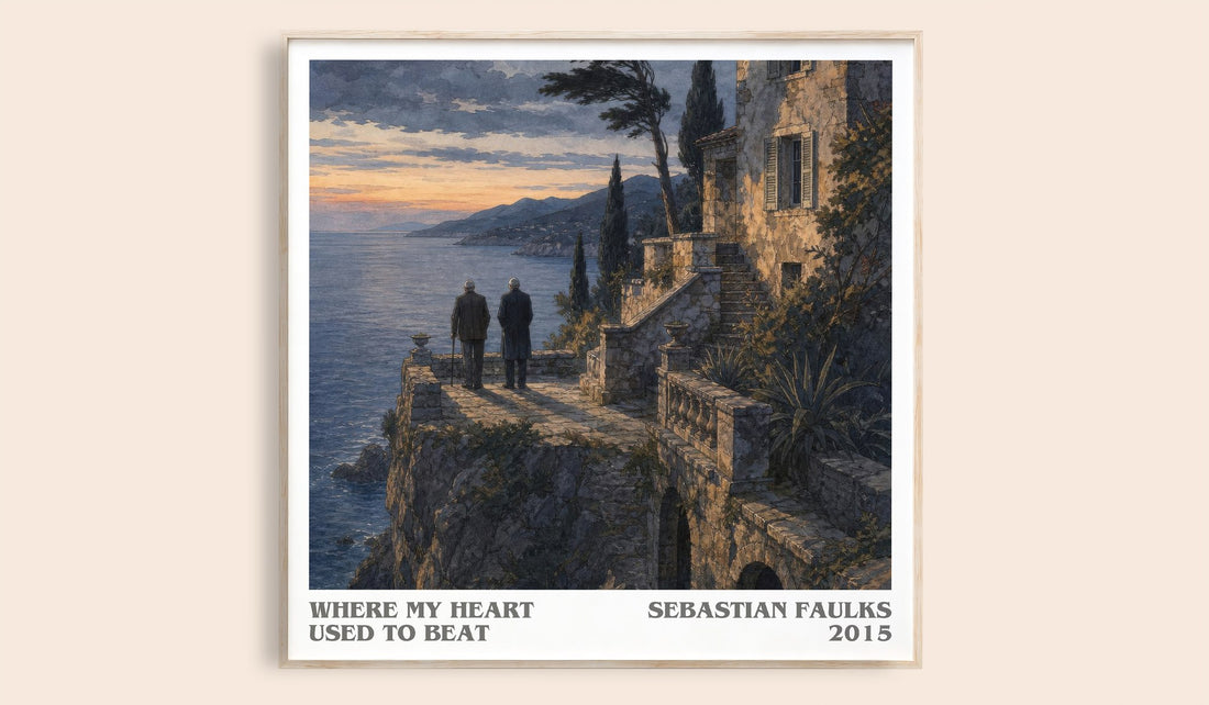 Where My Heart Used to Beat literary book poster by Sebastian Faulks – framed literary art print