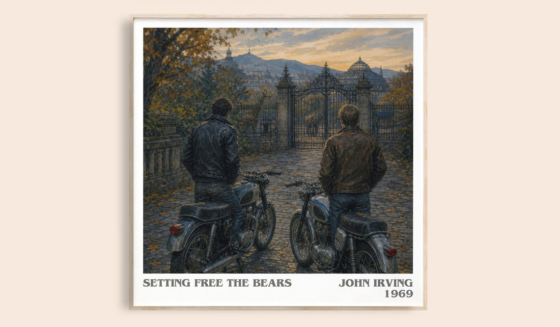 Setting Free the Bears literary book poster by John Irving – framed literary art print