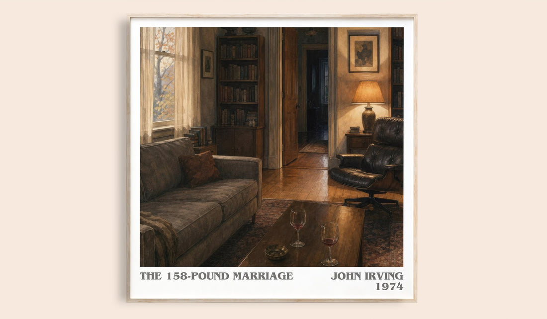 The 158-Pound Marriage literary book poster by John Irving – framed literary art print