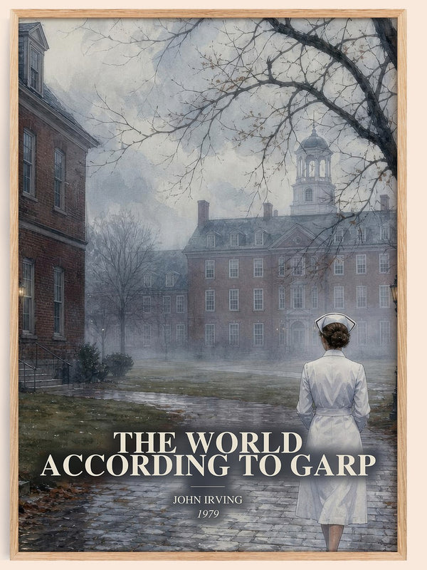 The World According to Garp watercolour book poster by John Irving – framed literary art print