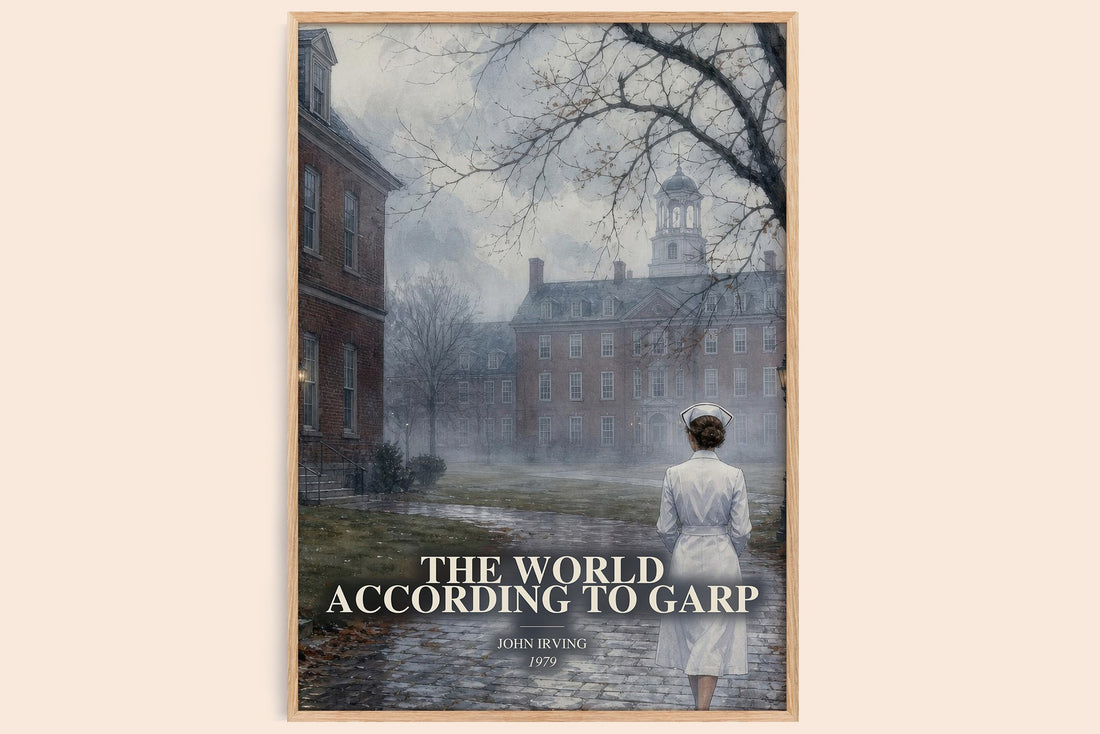 The World According to Garp watercolour book poster by John Irving – framed literary art print