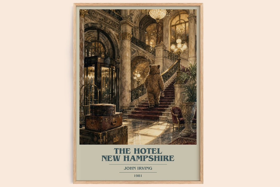 The Hotel New Hampshire book cover book poster by John Irving – framed literary art print
