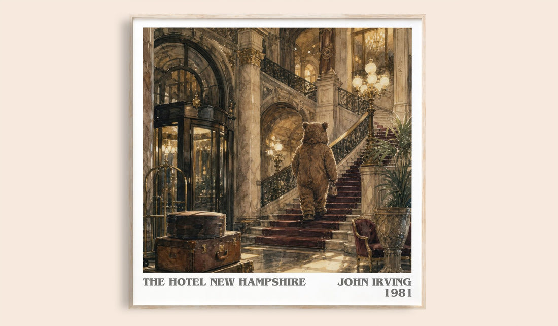 The Hotel New Hampshire literary book poster by John Irving – framed literary art print