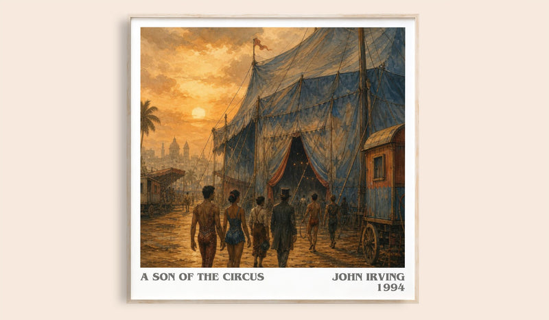 A Son of the Circus literary book poster by John Irving – framed literary art print
