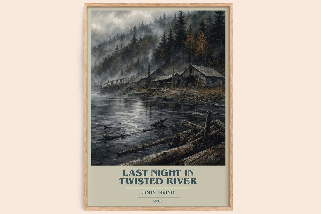 Last Night in Twisted River book cover book poster by John Irving – framed literary art print