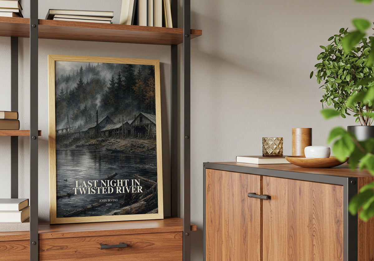 Last Night in Twisted River book watercolour illustration paper finish options – matte satin gloss