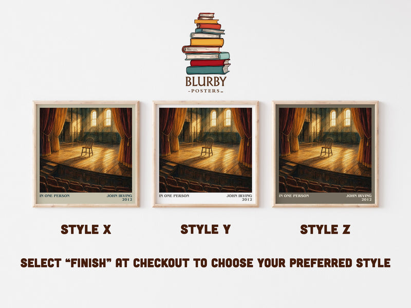 In One Person literary print in frame leaning in hallway – contemporary fiction wall art