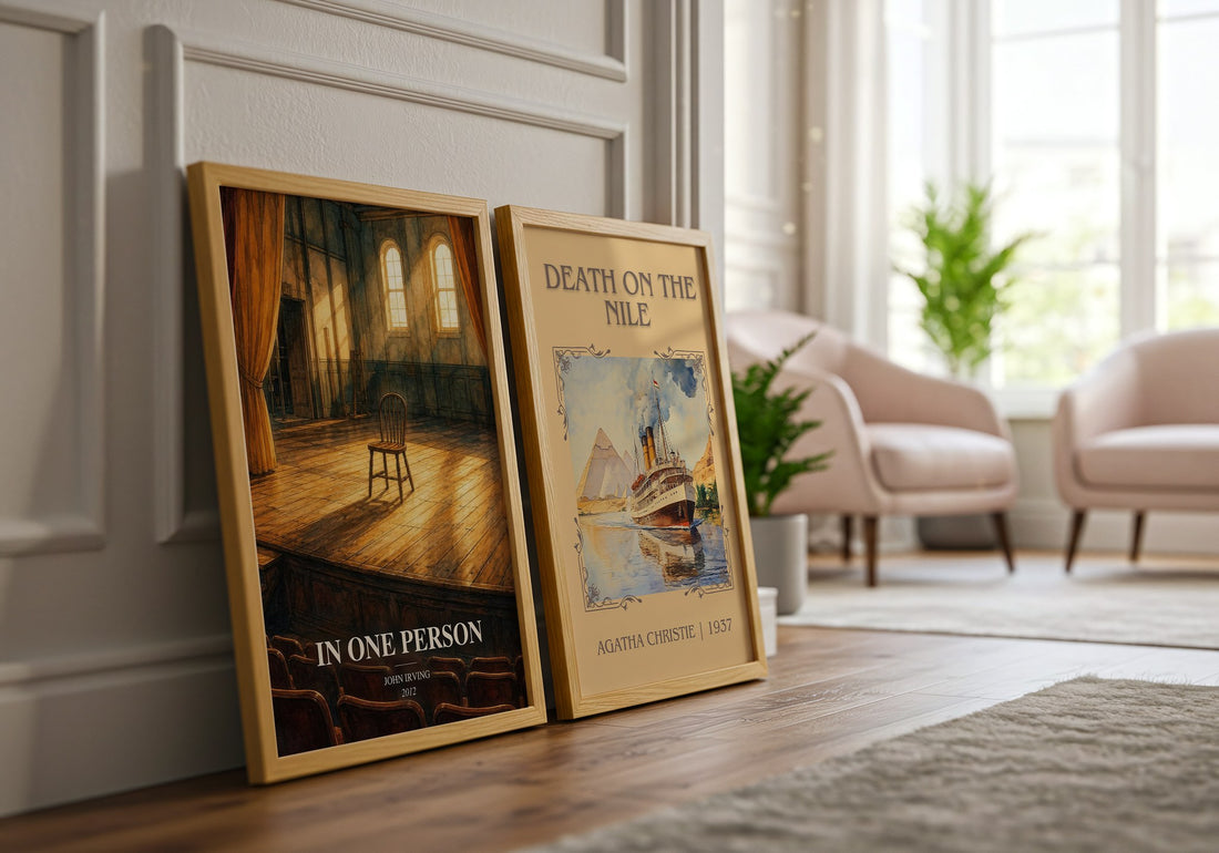 In One Person watercolour print framed by window – literary home decor