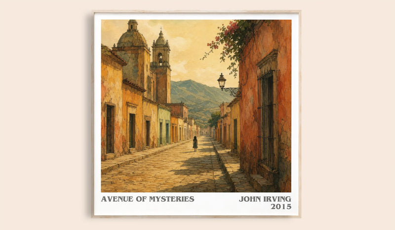 Avenue of Mysteries literary book poster by John Irving – framed literary art print