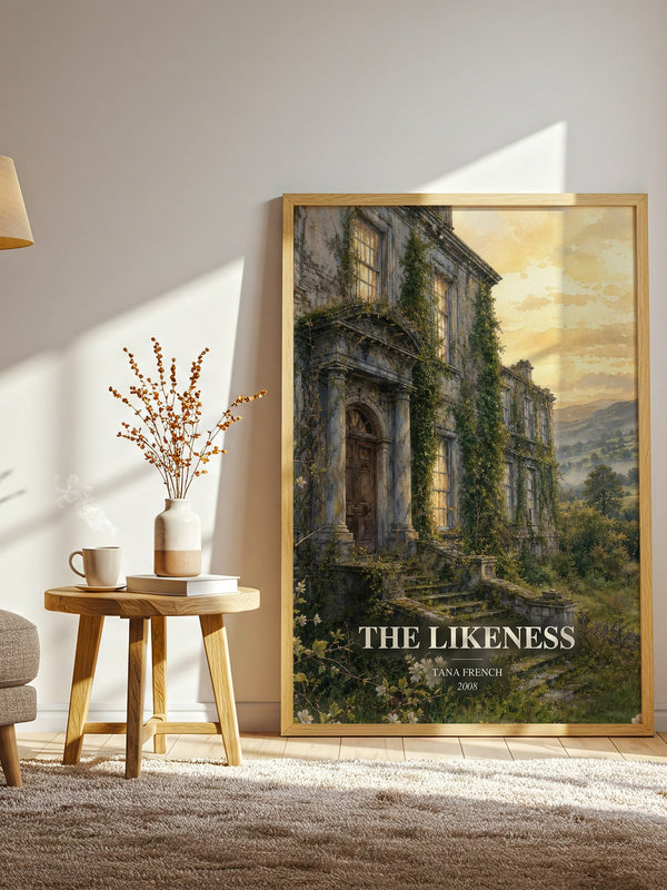 The Likeness watercolour print in frame leaning in hallway – mystery wall art