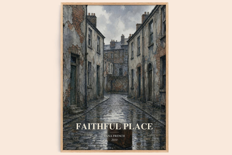 Faithful Place watercolour book poster by Tana French – framed literary art print