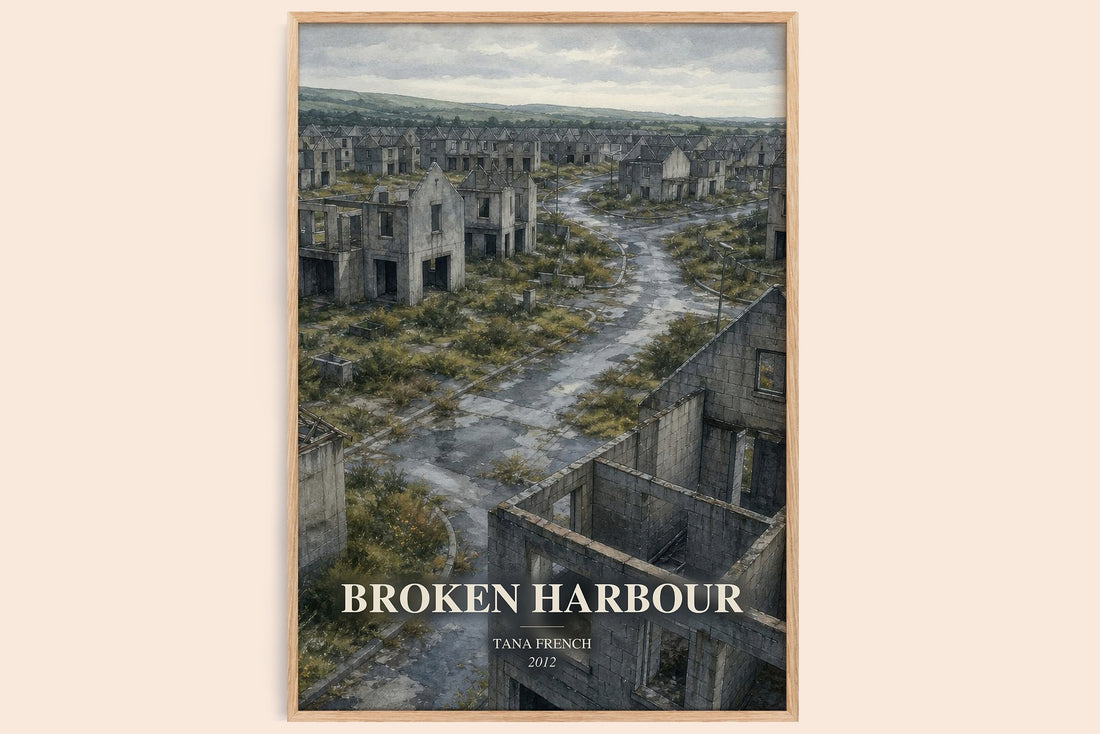 Broken Harbour watercolour book poster by Tana French – framed literary art print