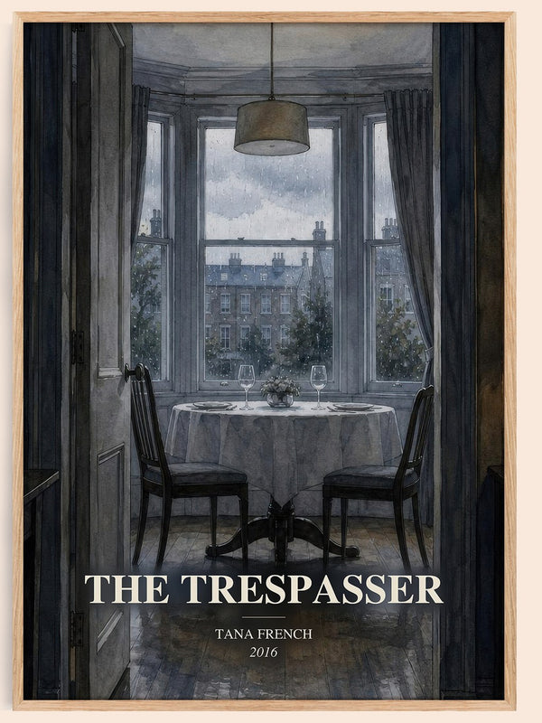 The Trespasser watercolour book poster by Tana French – framed literary art print