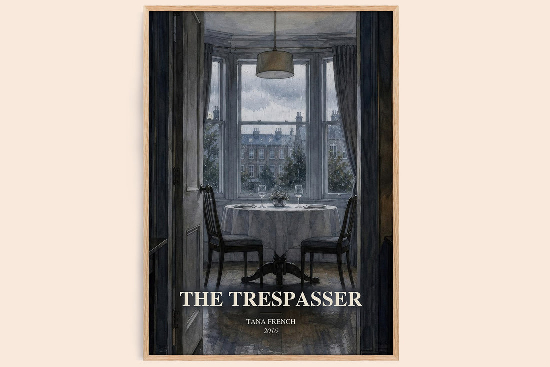 The Trespasser watercolour book poster by Tana French – framed literary art print