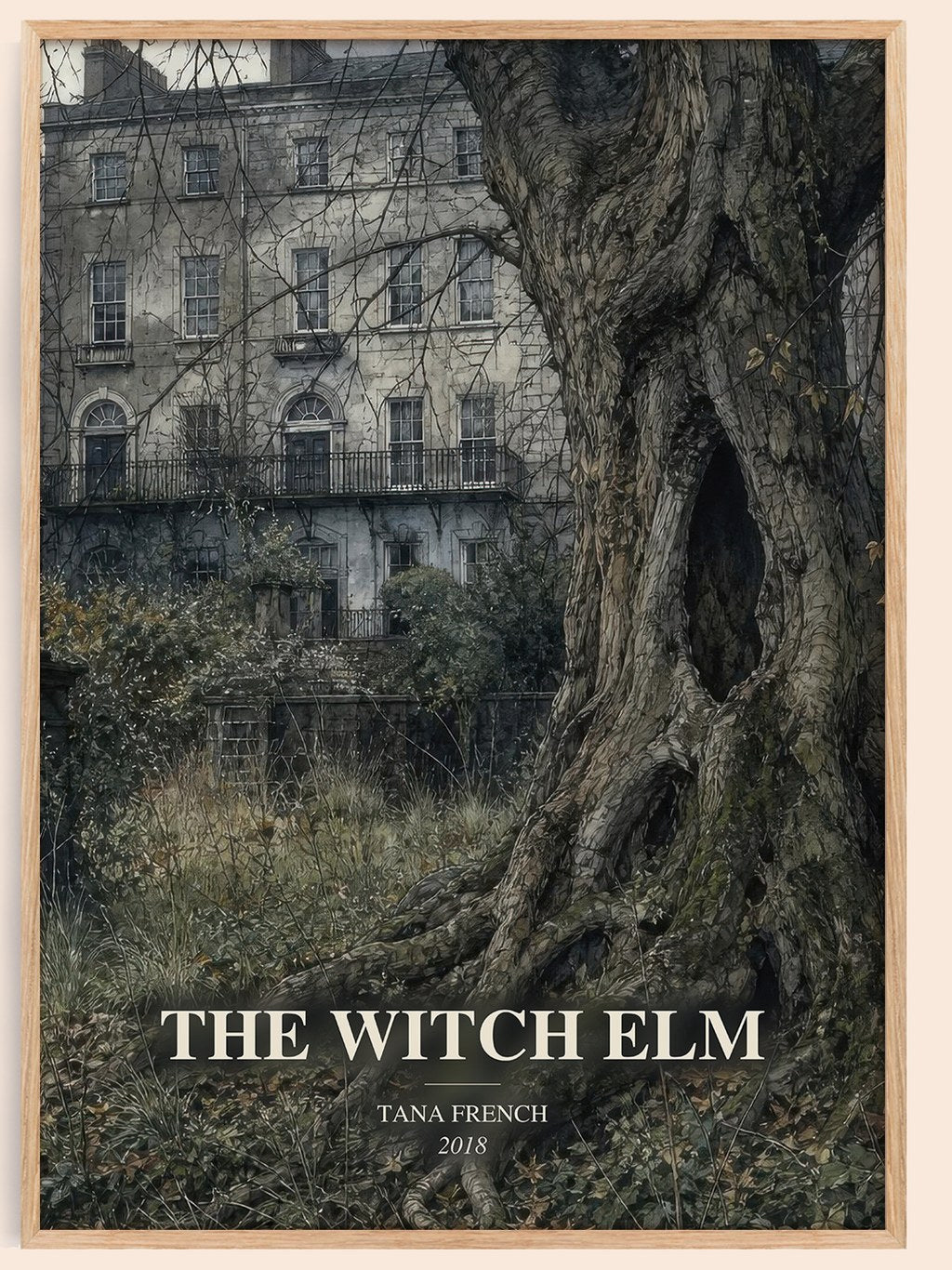 The Witch Elm watercolour book poster by Tana French – framed literary art print