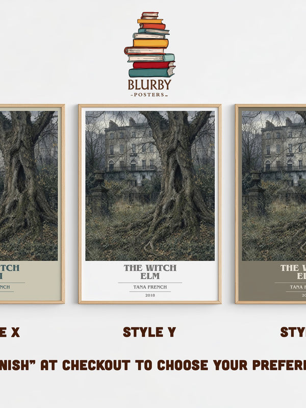 The Witch Elm book cover print in frame leaning in hallway – thriller wall art