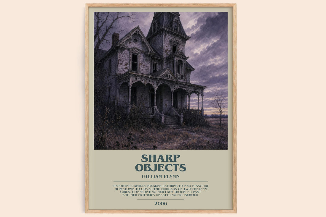 Sharp Objects bookish book poster by Gillian Flynn – framed literary art print