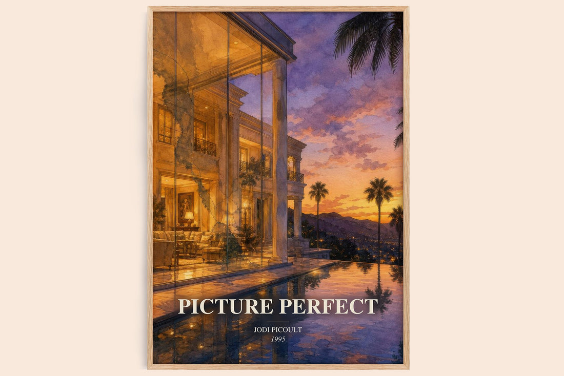 Picture Perfect watercolour book poster by Jodi Picoult – framed literary art print