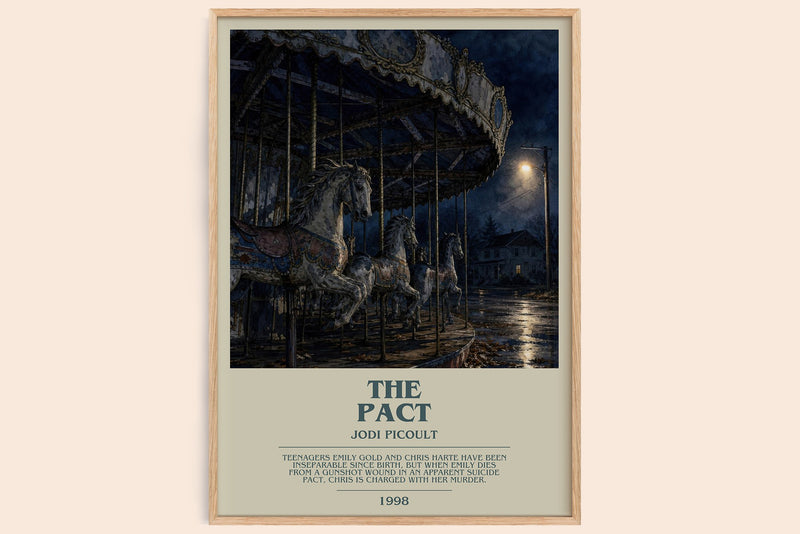 The Pact bookish book poster by Jodi Picoult – framed literary art print