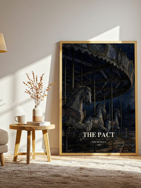 The Pact watercolour print in frame leaning in hallway – legal thriller wall art
