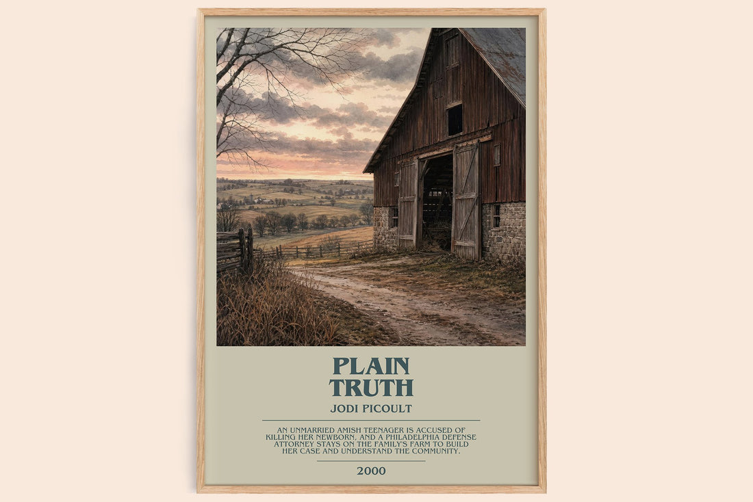 Plain Truth bookish book poster by Jodi Picoult – framed literary art print