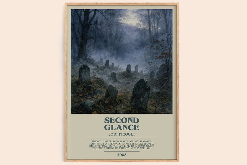 Second Glance bookish book poster by Jodi Picoult – framed literary art print