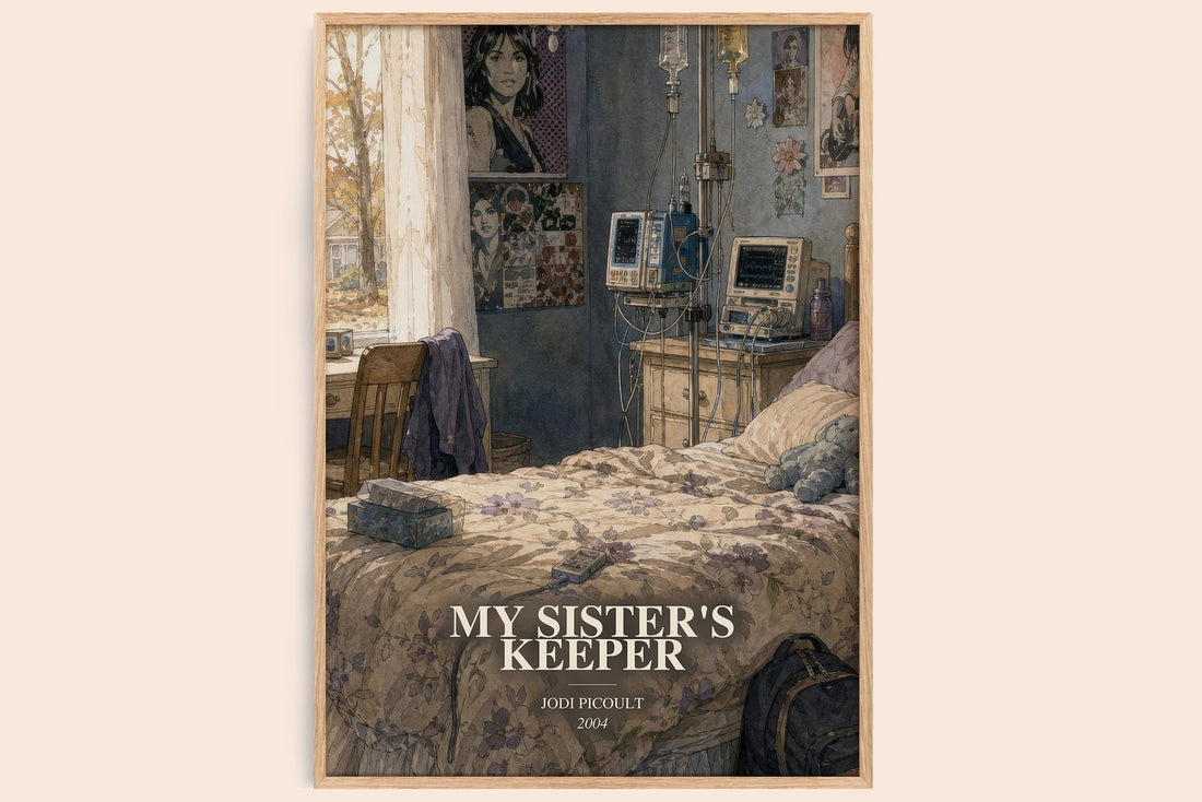My Sister's Keeper watercolour book poster by Jodi Picoult – framed literary art print