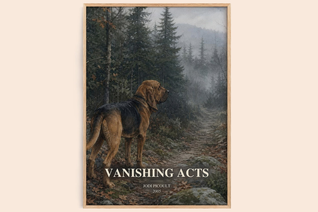 Vanishing Acts watercolour book poster by Jodi Picoult – framed literary art print