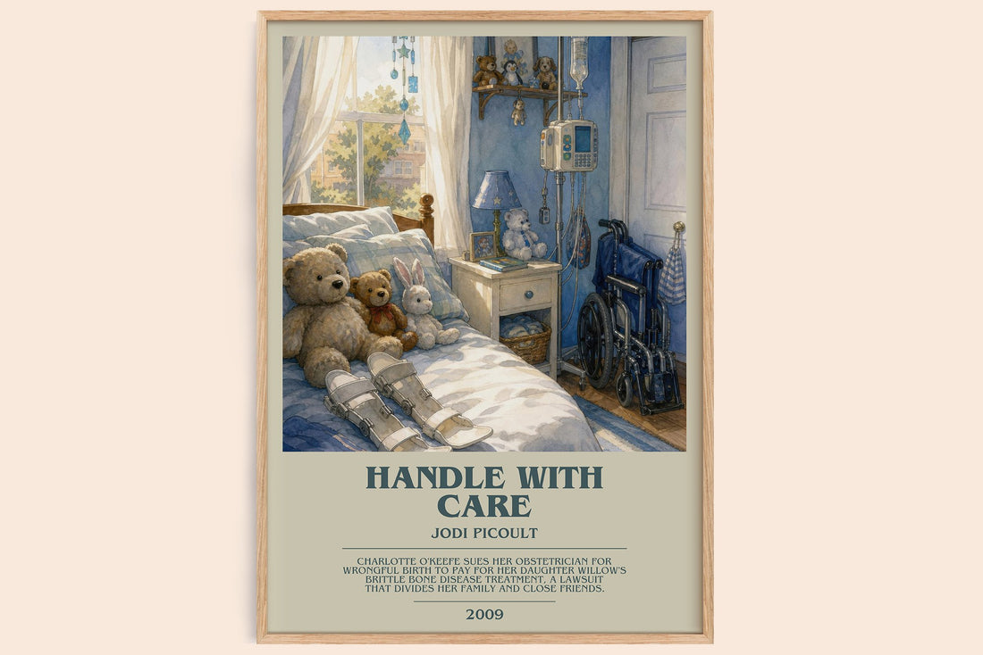 Handle with Care bookish book poster by Jodi Picoult – framed literary art print