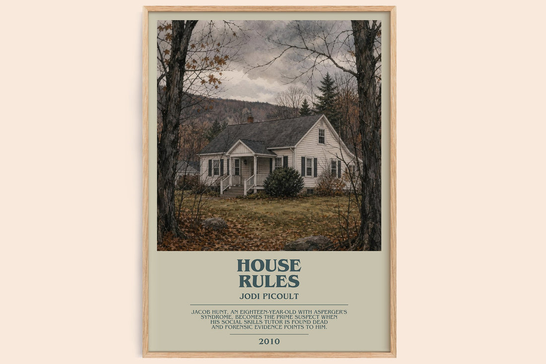 House Rules bookish book poster by Jodi Picoult – framed literary art print