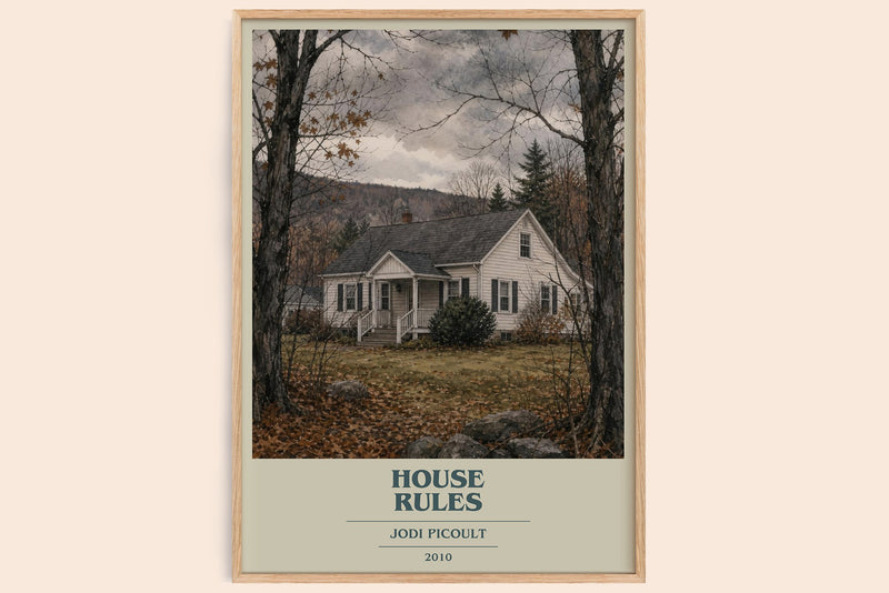 House Rules book cover book poster by Jodi Picoult – framed literary art print