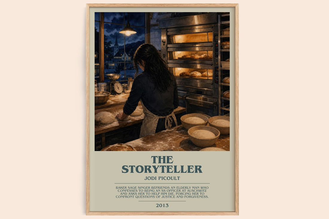 The Storyteller bookish book poster by Jodi Picoult – framed literary art print