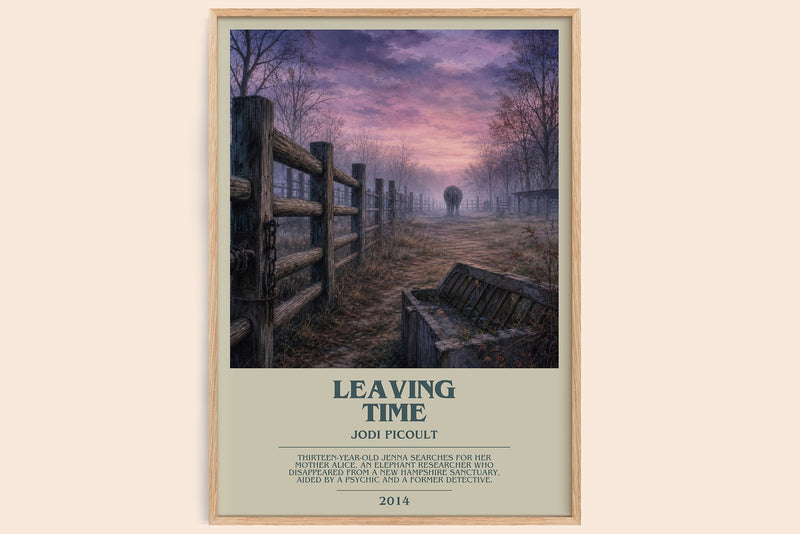 Leaving Time bookish book poster by Jodi Picoult – framed literary art print