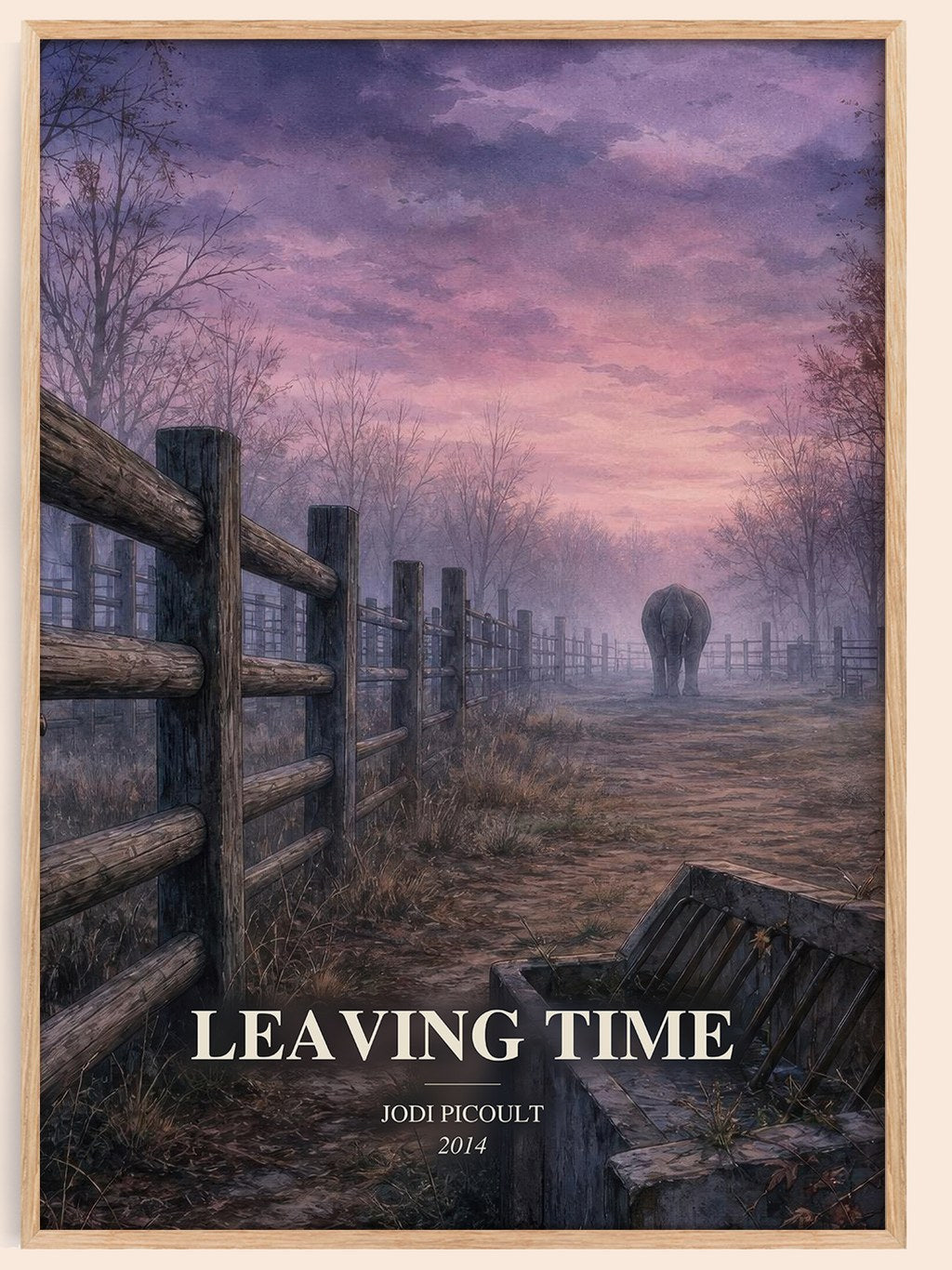 Leaving Time watercolour book poster by Jodi Picoult – framed literary art print