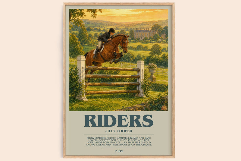Riders Bookish Wall Art by Jilly Cooper (Modern style)