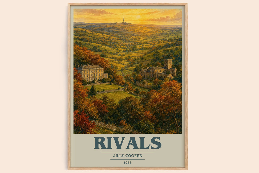 Rivals book cover book poster by Jilly Cooper – framed literary art print