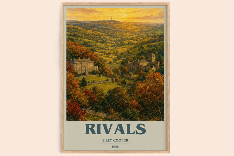 Rivals book cover book poster by Jilly Cooper – framed literary art print