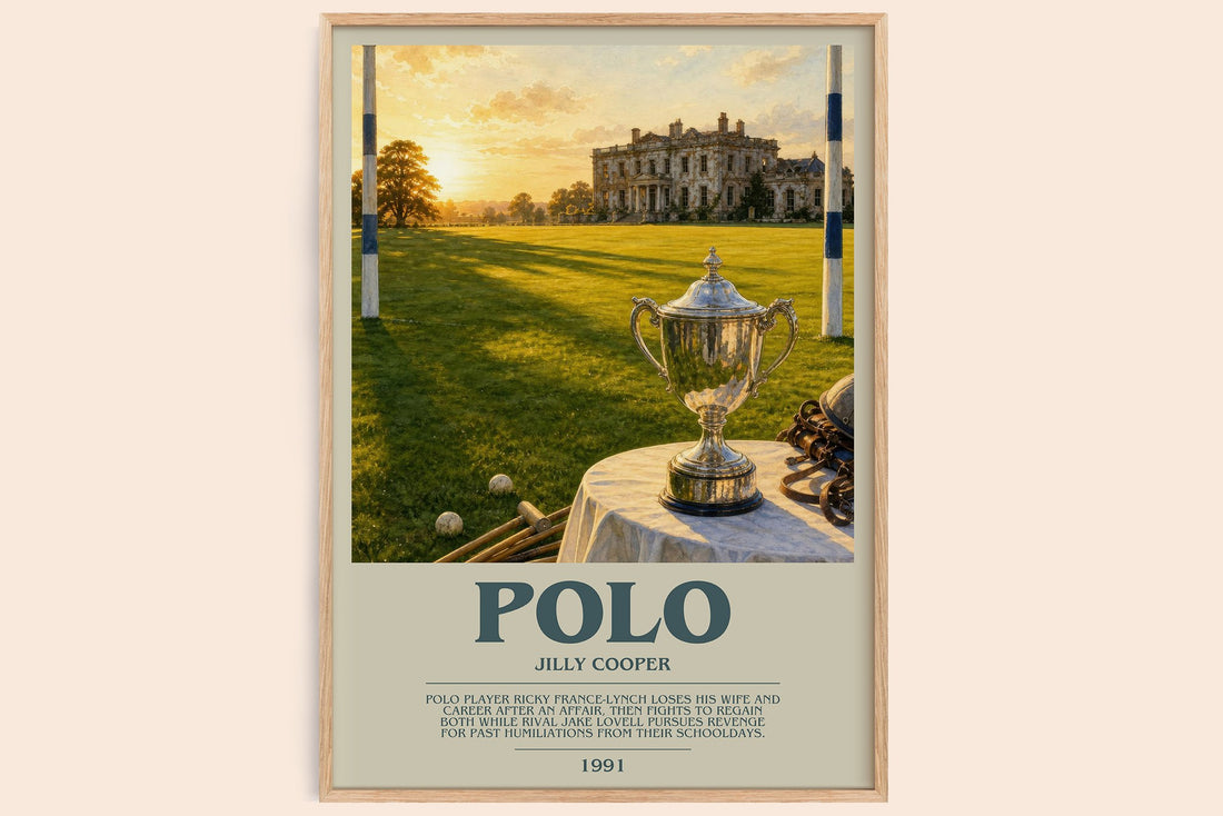 Polo bookish book poster by Jilly Cooper – framed literary art print