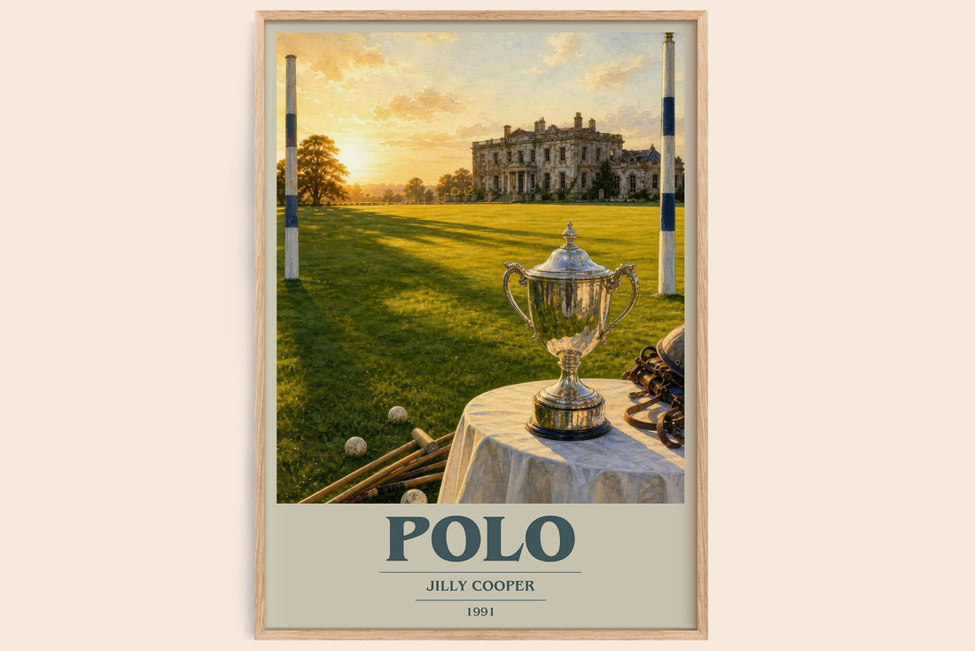 Polo book cover book poster by Jilly Cooper – framed literary art print