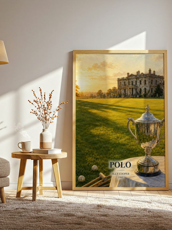 Polo watercolour print in frame leaning in hallway – romance wall art