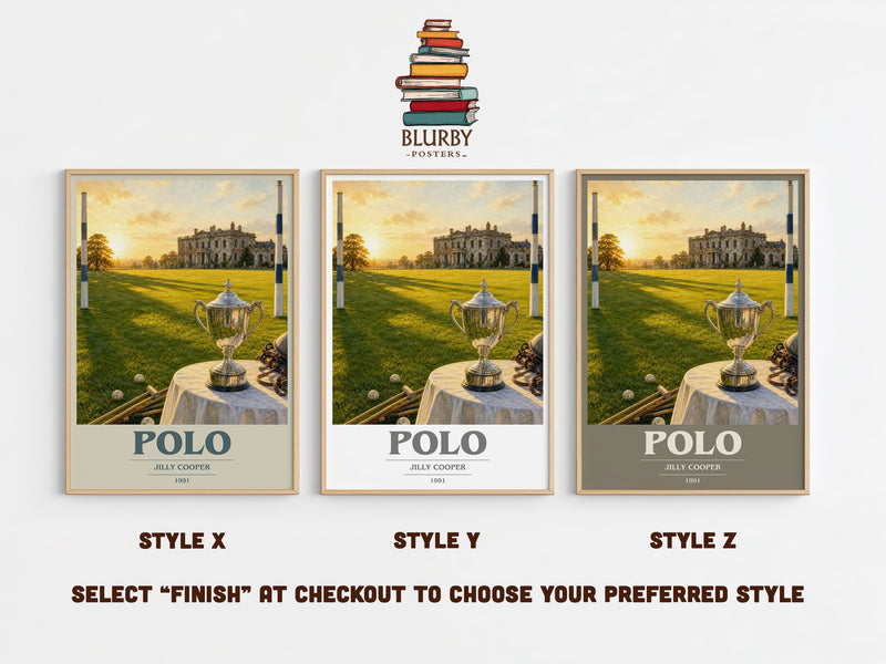 Polo book cover print in frame leaning in hallway – romance wall art