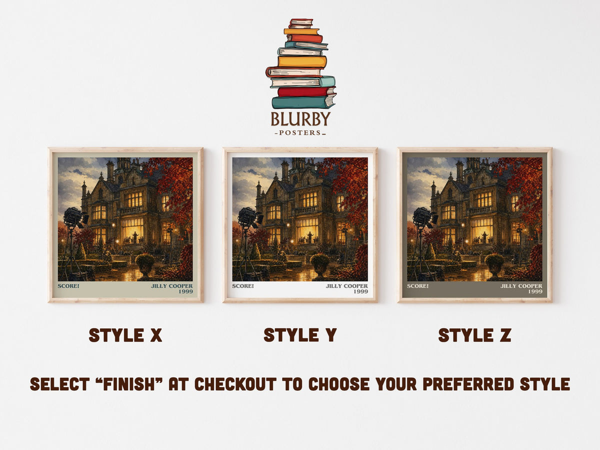 Score! literary print in frame leaning in hallway – romance wall art (mockup)