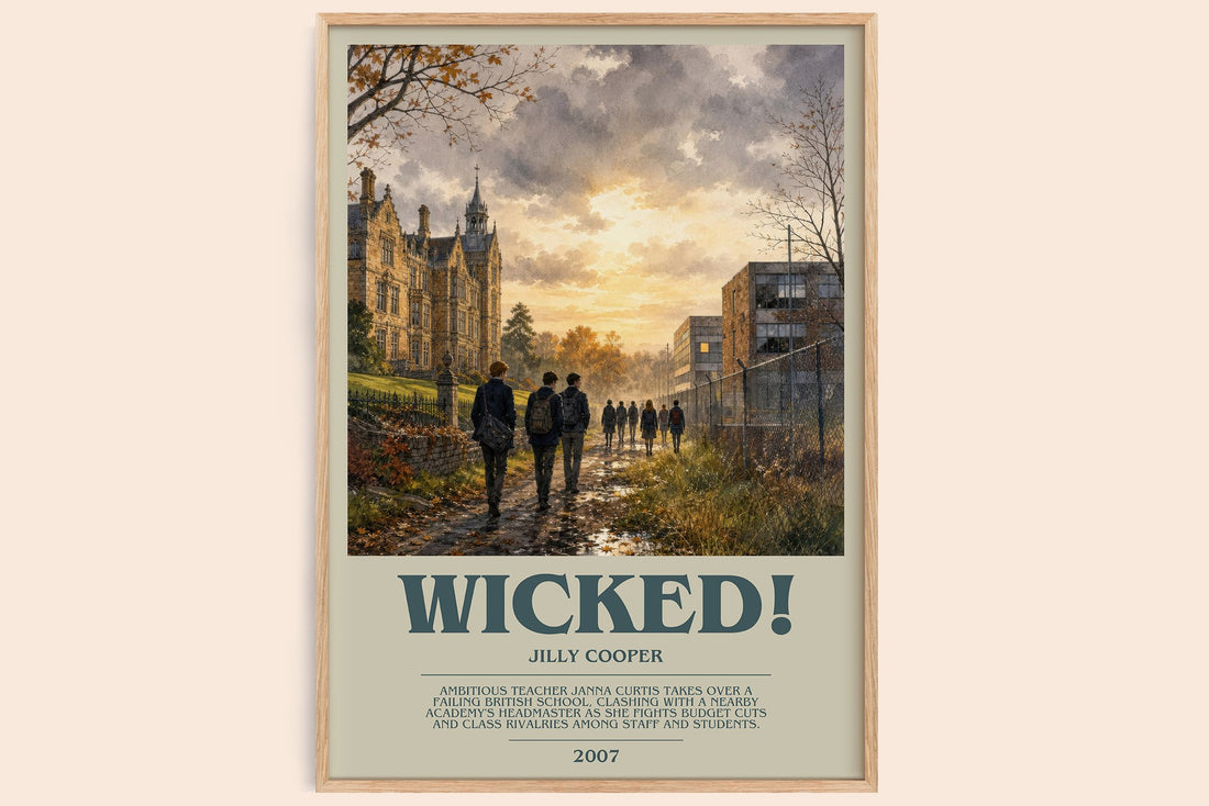 Wicked! bookish book poster by Jilly Cooper – framed literary art print